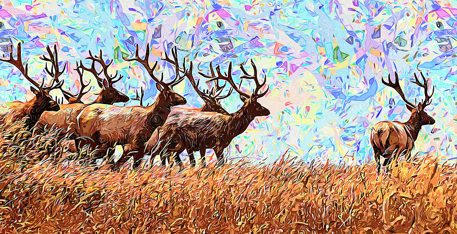 Deer Portrait - 02 Painting by AM FineArtPrints
