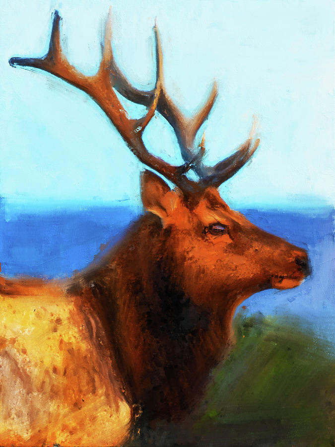 Deer Portrait - 07 Painting by AM FineArtPrints