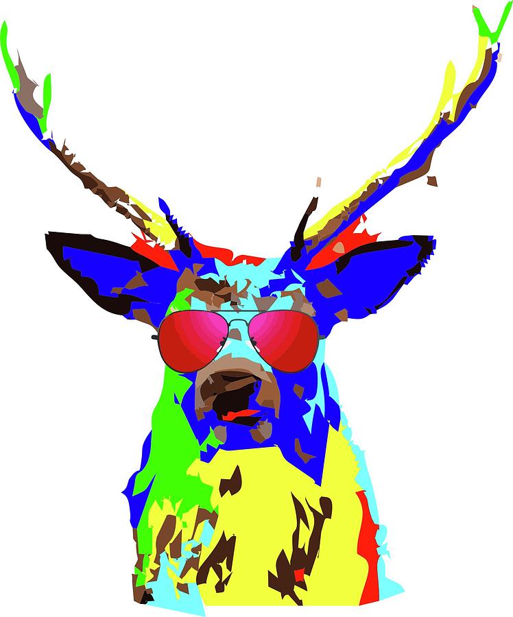 Deer Punk Colorfull Digital Art by Hendy Montana - Fine Art America