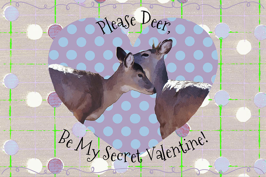 Deer Secret Valentine Love Digital Art by Gaby Ethington