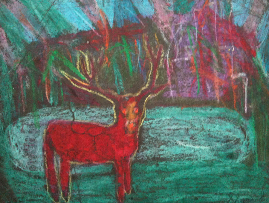 Deer Standing its Ground Drawing by Gary Wohlman