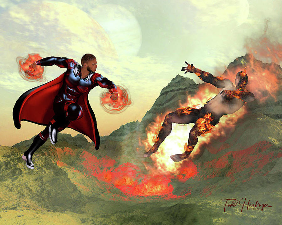 Defeat of the Lava Man Digital Art by Todd Harbinger Pixels