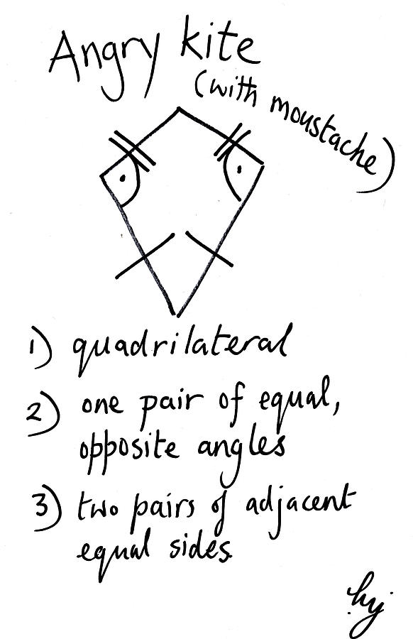 Definition Of Kite Quadrilateral Maths Joke Drawing