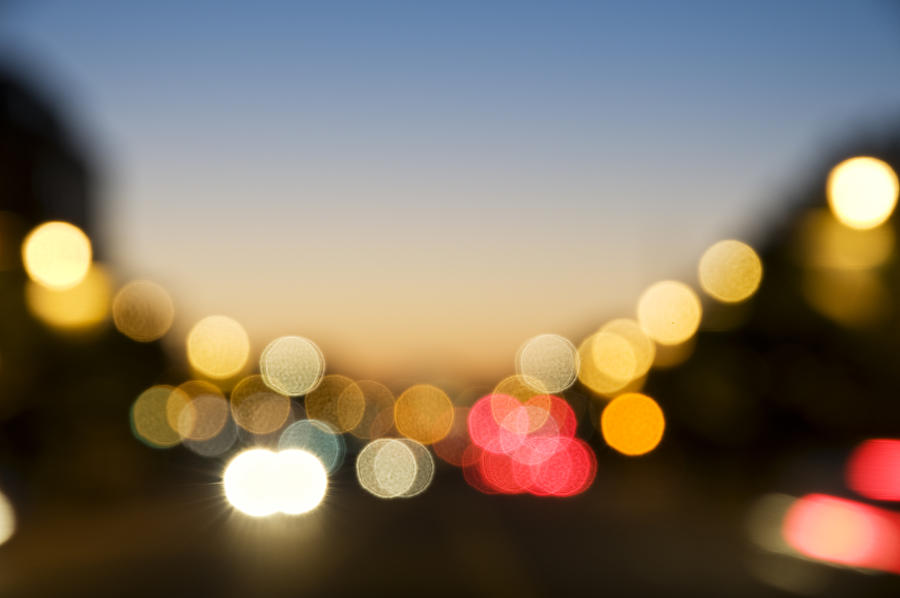 Defocused city lights Photograph by Travelif