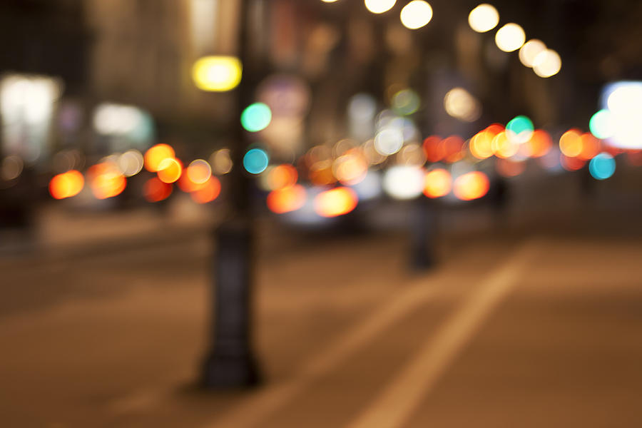 Defocused city street lights background in Paris, France Photograph by Travel_Motion