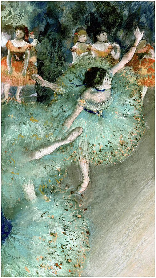 Vintage Digital Art - Degas Green Dress Ballerina by Gary Grayson