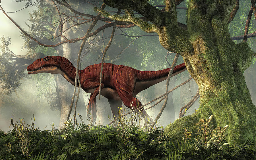 Deinonychus in a Jungle Digital Art by Daniel Eskridge