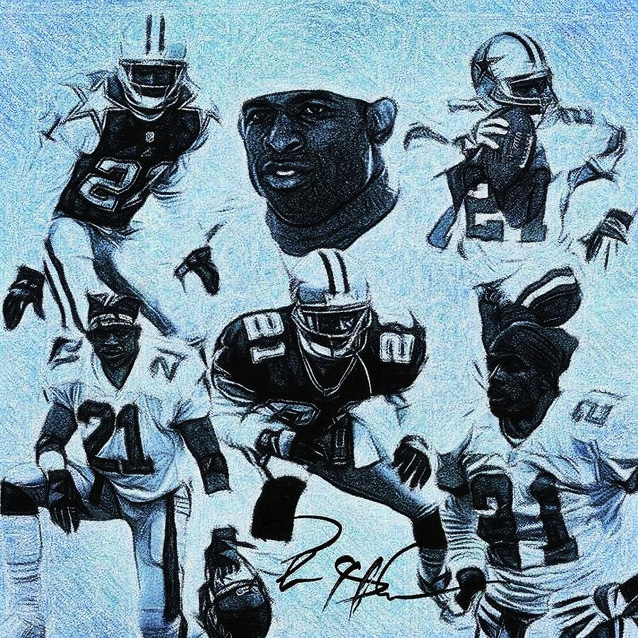 Deion Sanders Collage Digital Art by Bob Smerecki