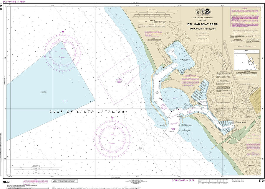 Del Mar Boat Basin Nautical Chart 18758 Digital Art by John Gernatt ...