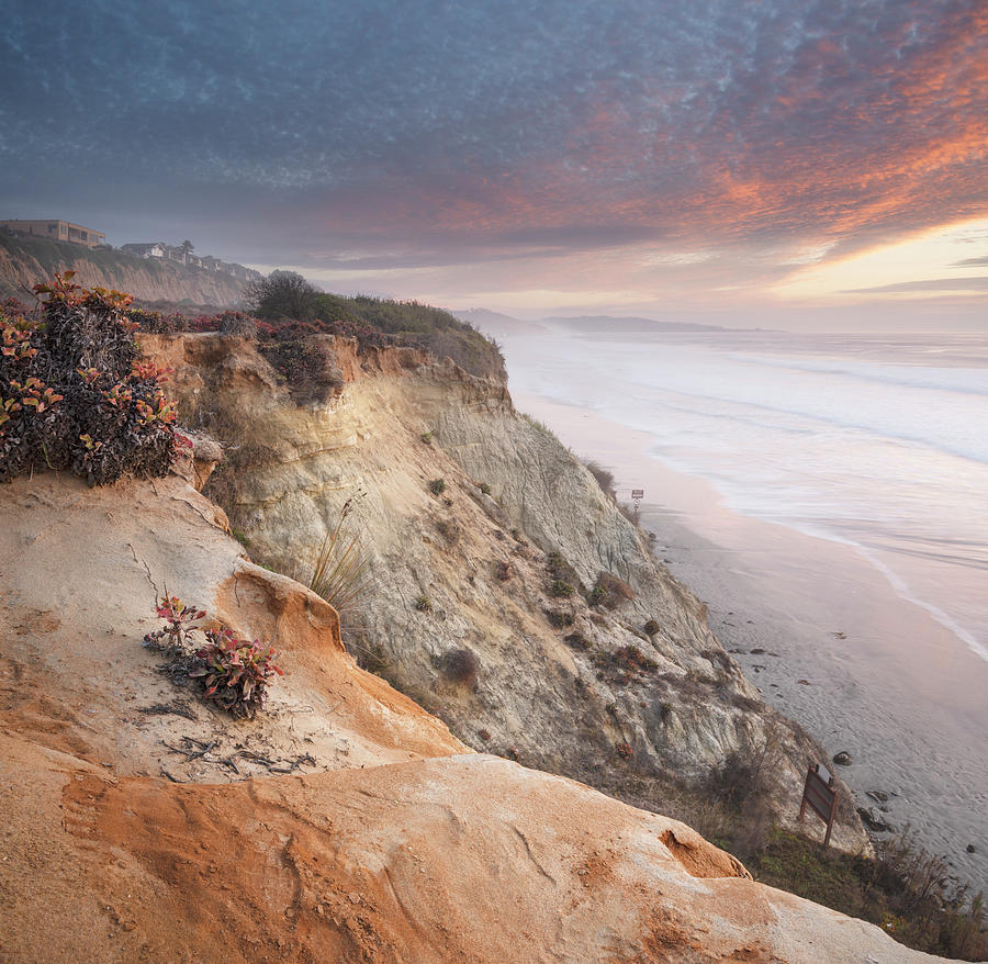 Del Mar Cliffs Sunset Two Photograph by William Dunigan