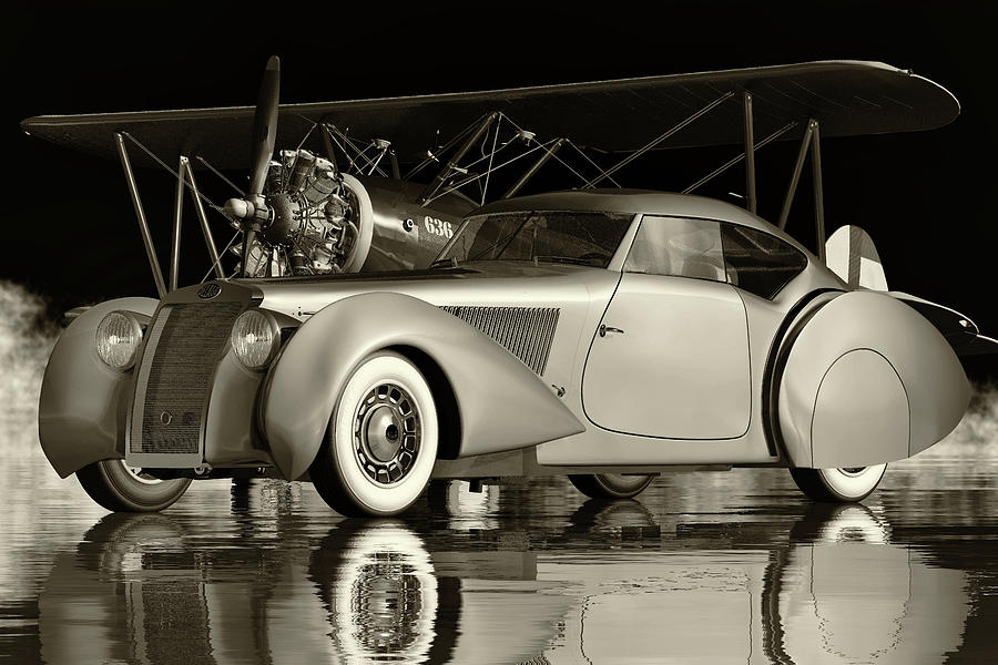 Delage D8-120 Aerosport From 1938 A French Luxury Sports Car Digital Art by Jan Keteleer