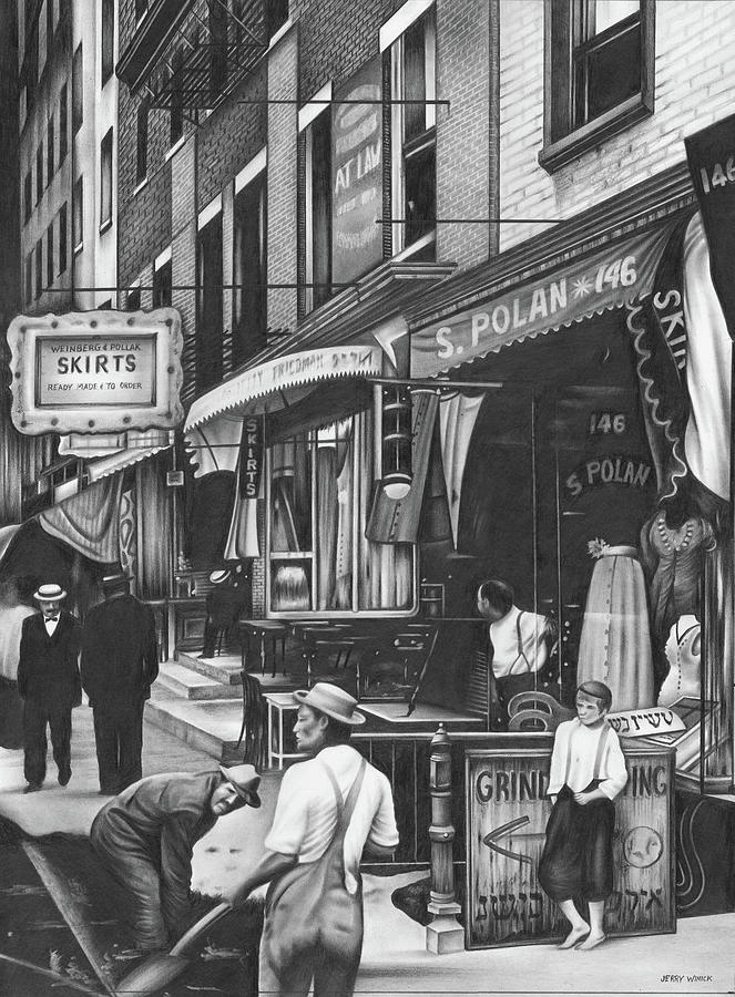 Delancey Street Drawing by Jerry Winick