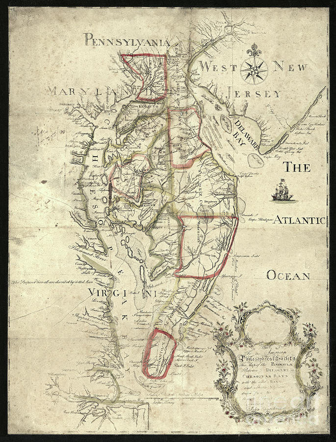 Delaware and Chesapeake Bay Chart 1778 Photograph by Jon Neidert