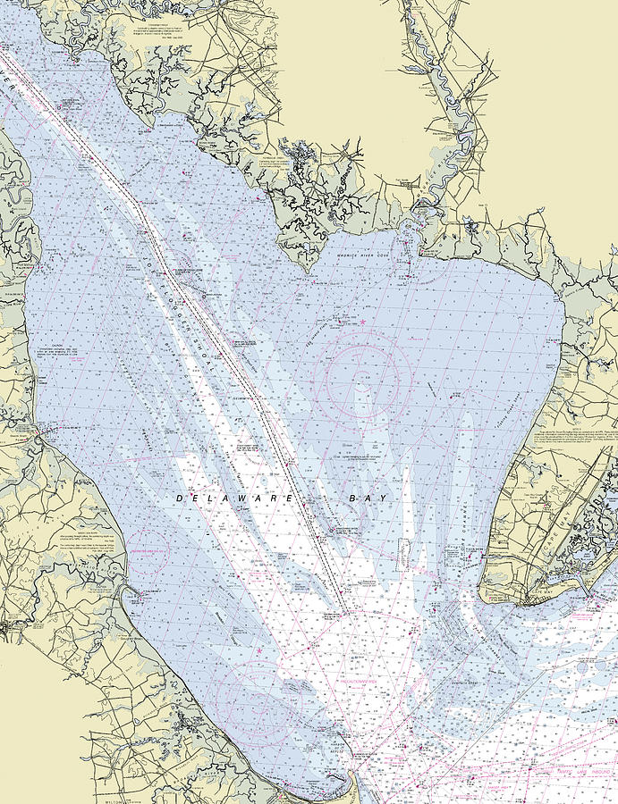 Delaware Bay New Jersey Nautical Chart Digital Art by Sea Koast Fine