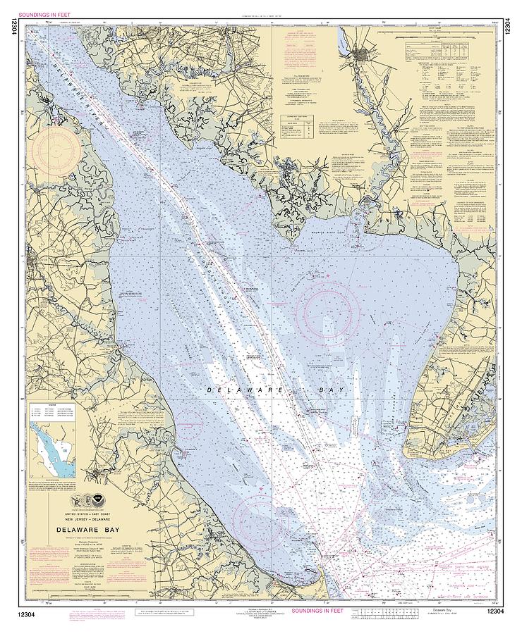 Delaware Bay, Noaa Chart 12304a Digital Art by Nautical Chartworks ...