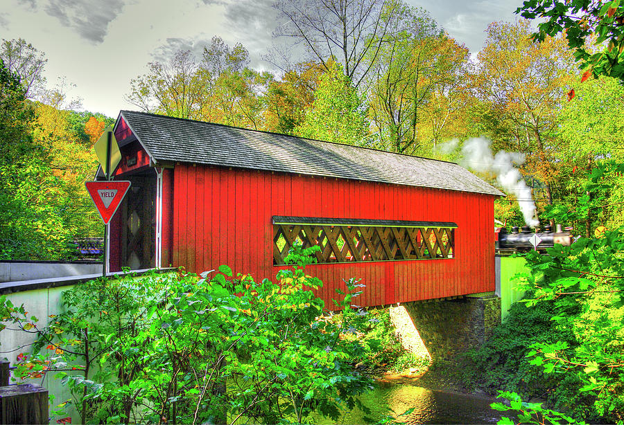 Delaware Covered Bridges - Wooddale Covered Bridge Over Red Clay Creek, No. 5, New Castle County Photograph by Michael Mazaika