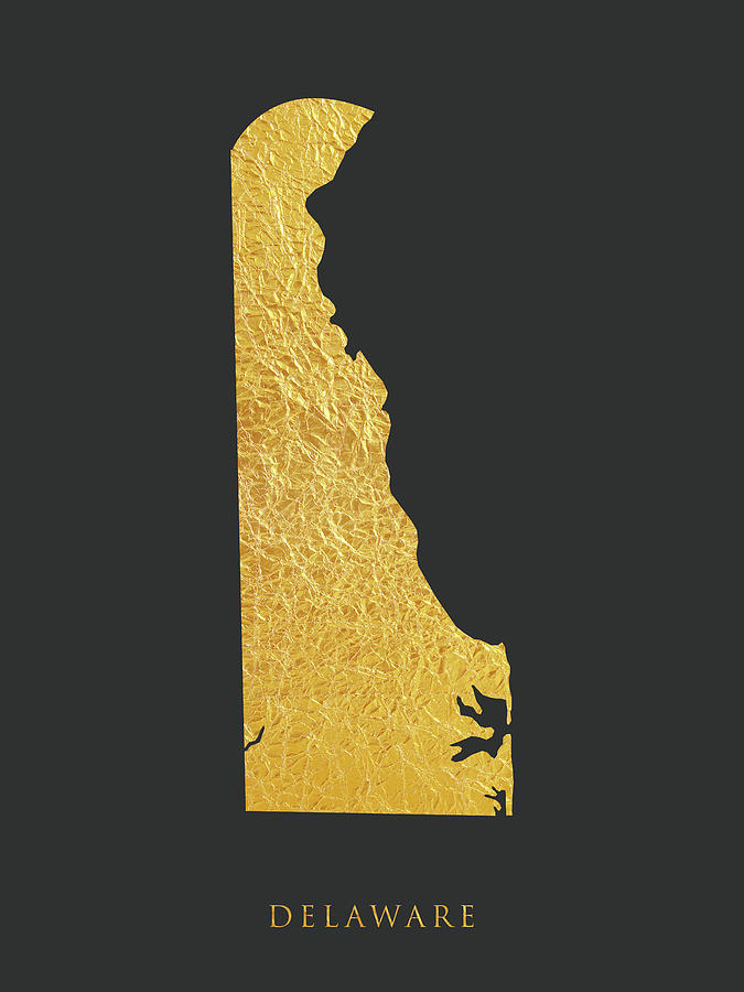 Delaware Gold Map #00 Digital Art by Michael Tompsett