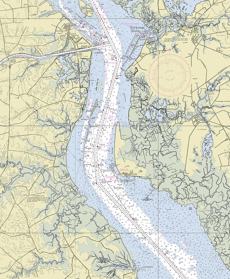 Delaware River and Canal Delaware Nautical Chart Digital Art by Sea