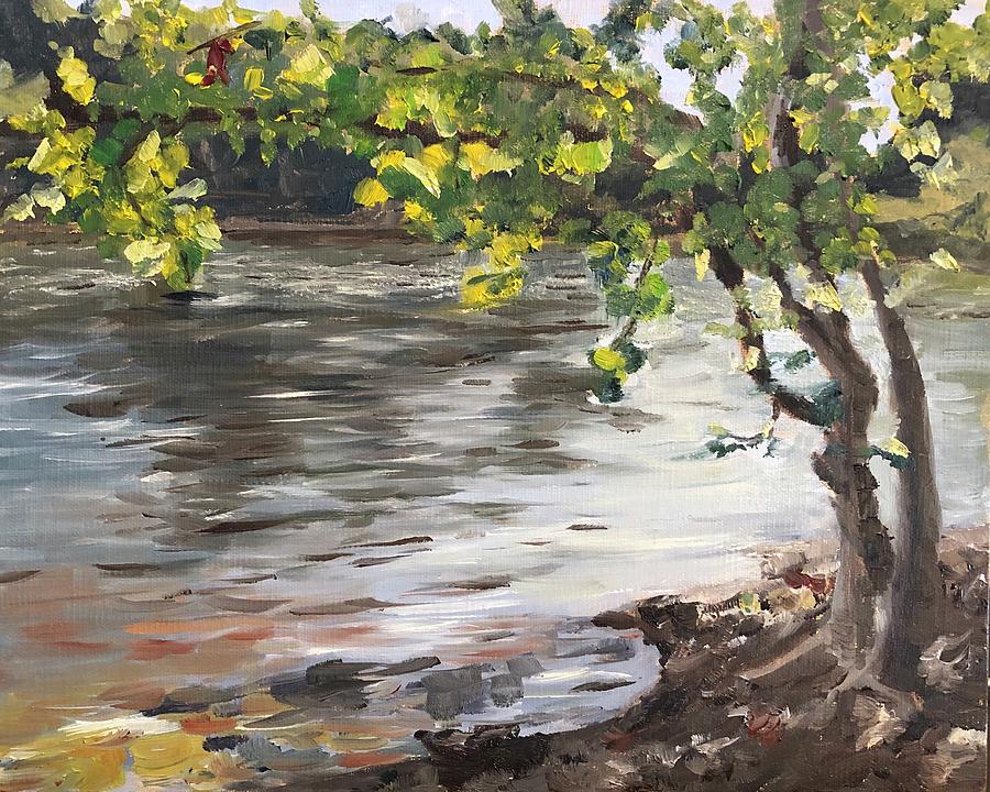 Landscape Painting - Delaware River by Jennifer Gorman-Strawbridge