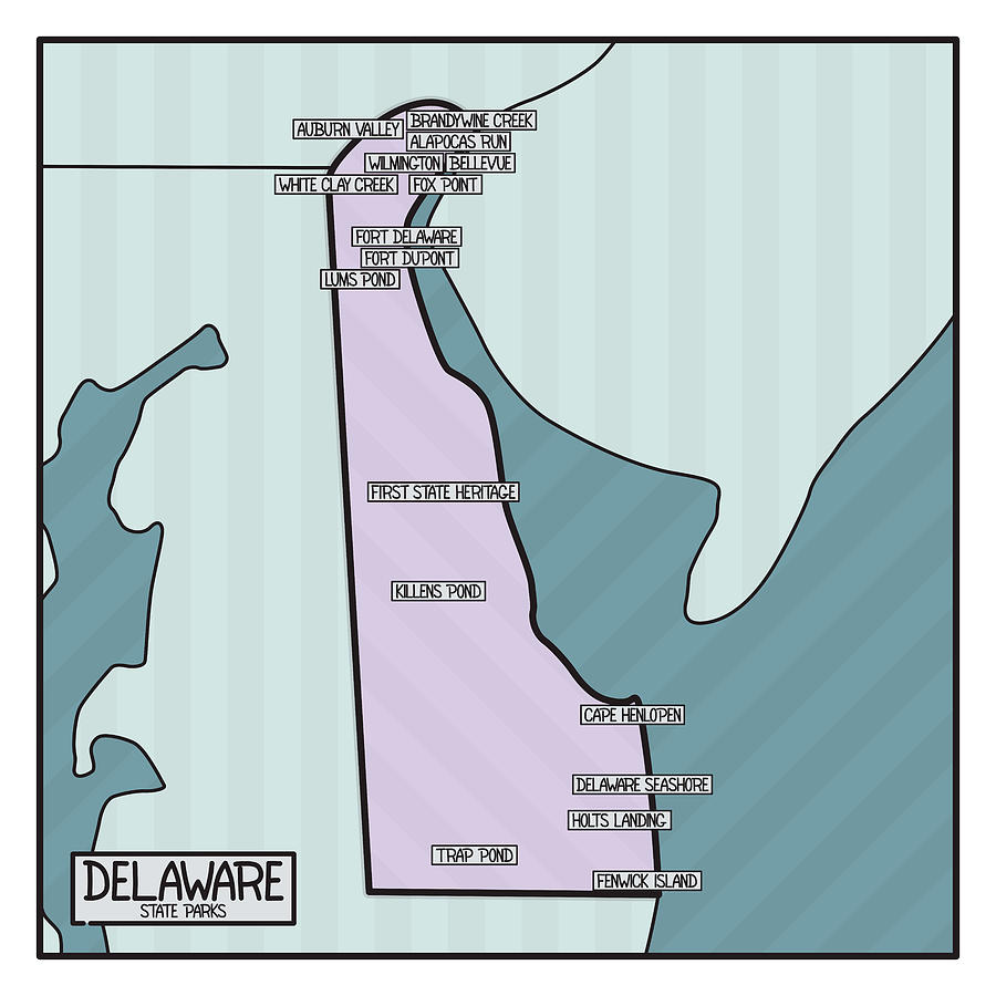 Delaware State Parks Map Digital Art by Finlay McNevin  Fine Art America