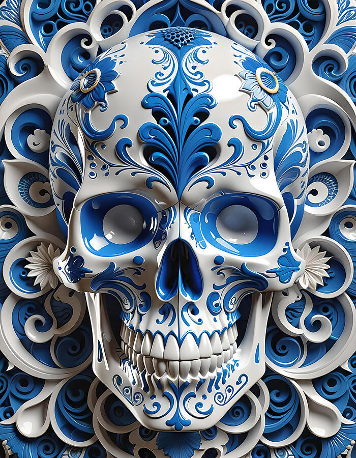 Delft Ceramic Skull Photograph by Cate Franklyn Delft Ceramic Skull Photograph by Cate Franklyn
