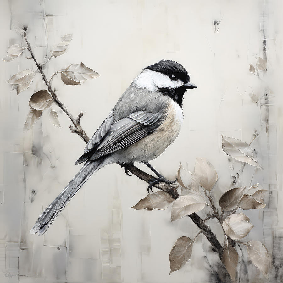 Chickadee Painting - Delicate Beauty  by Lourry Legarde
