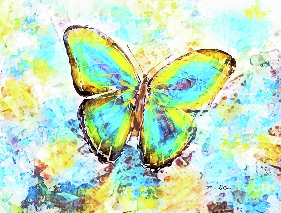 Delicate Blue Butterfly Painting