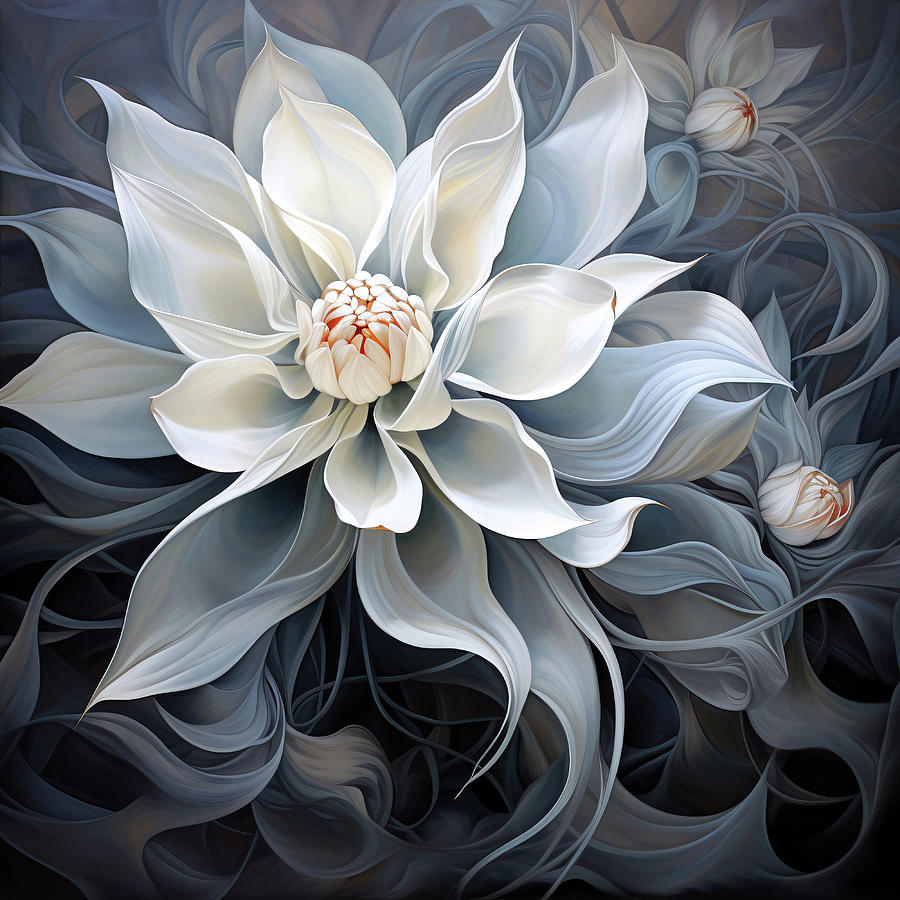 Flowers Still Life Mixed Media - Delicate Lotus by Jacky Gerritsen