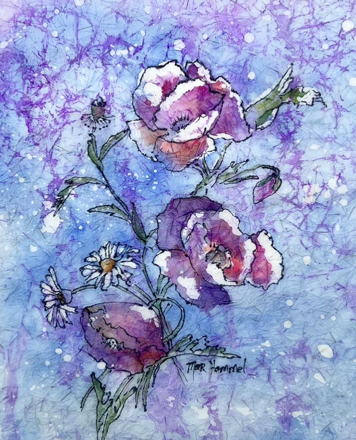 Flower Painting - Delicate Poppies  by Mar Hammel