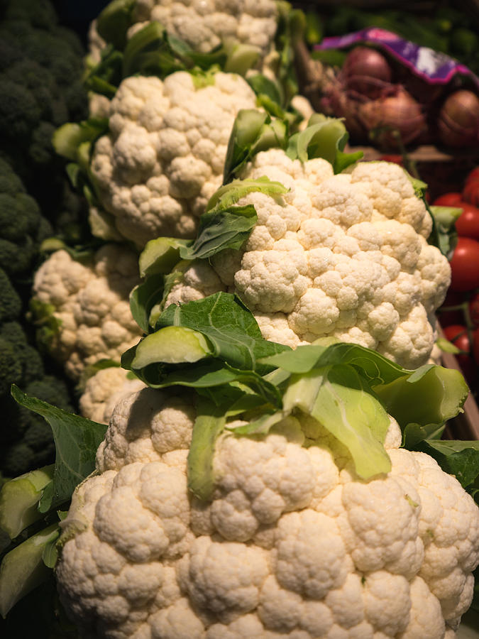 Delicious Cauliflower on a Market Photograph by Frederikloewer