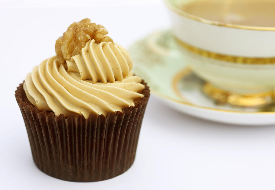 Delicious cup cake topped with coffee cream. Photograph by Rosemary Calvert