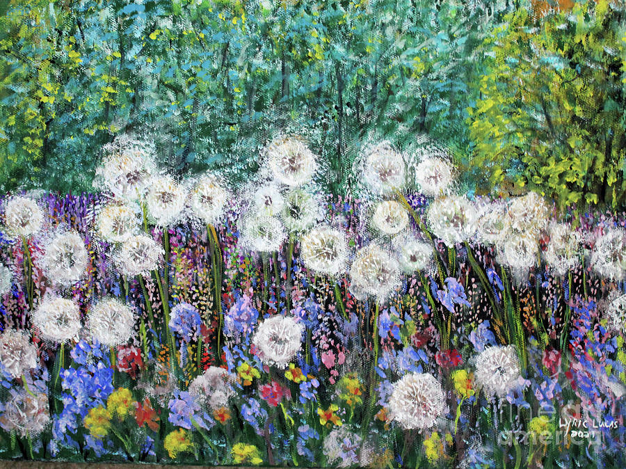 Delightful Dandelions Painting by Lyric Lucas
