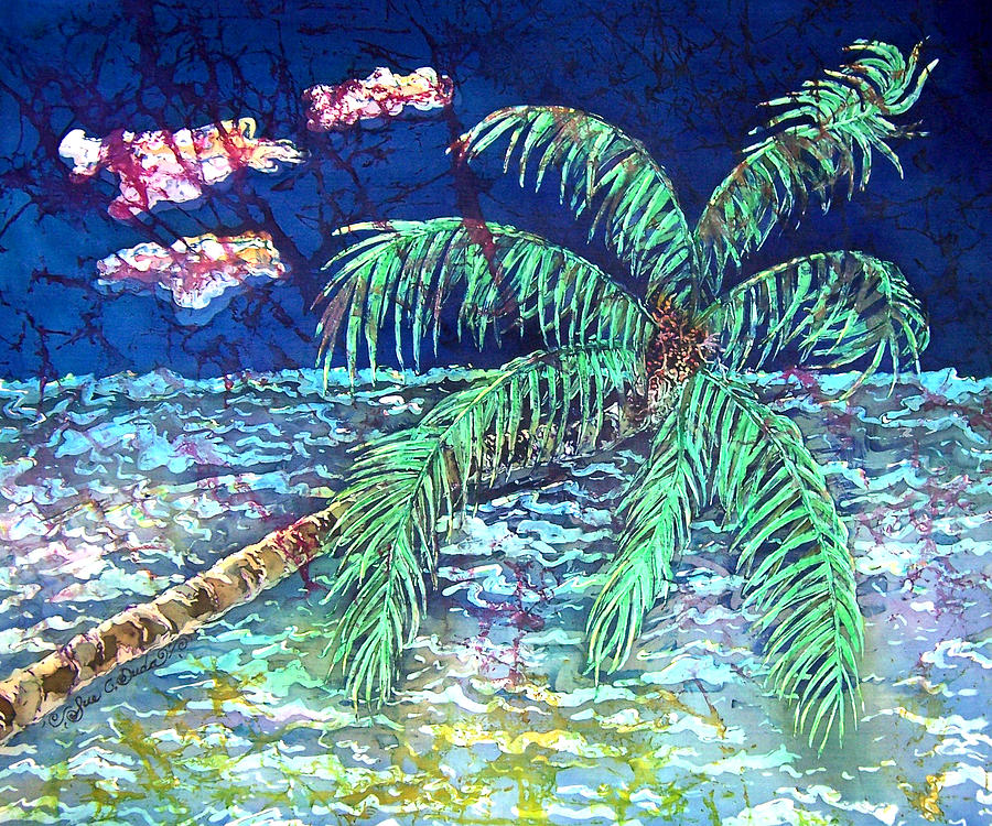 Delightful Day in the Tropics - Palm Tree Painting by Sue Duda