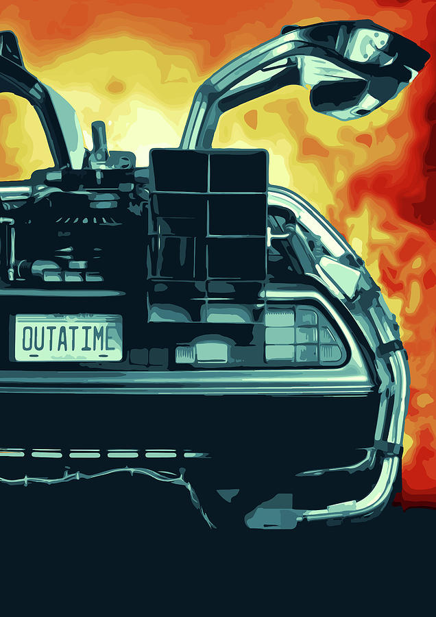 Back To The Future Mixed Media - Delorean DMC 12 by My Digital Mind