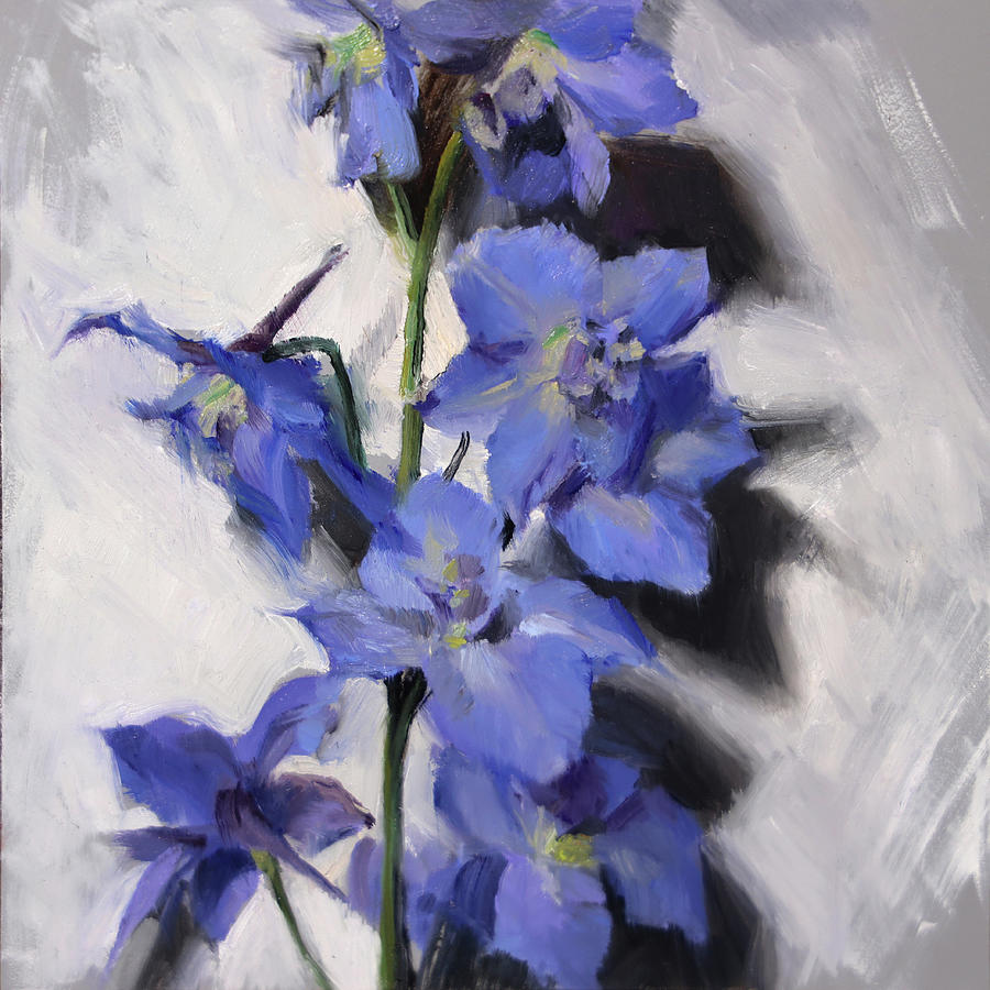 Delphinium Study Painting by Anna Rose Bain