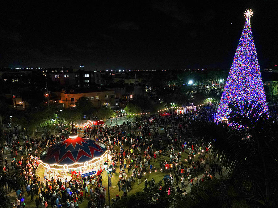 Delray Beach Christmas Tree Lighting Photograph by Larry Richardson