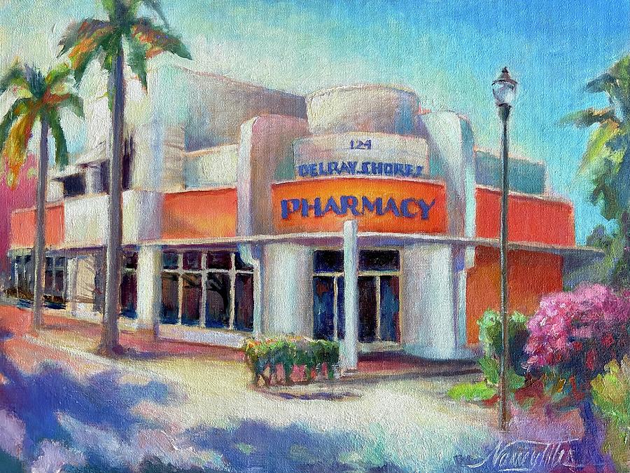 Delray Shores Pharmacy Painting by Nancy Tilles