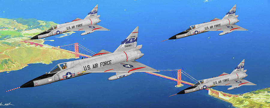 Convair F-102 Delta Dagger Digital Art - Delta Daggers of the CA Air Guard - Art by Tommy Anderson Convair F-102 Delta Dagger Digital Art - Delta Daggers of the CA Air Guard - Art by Tommy Anderson
