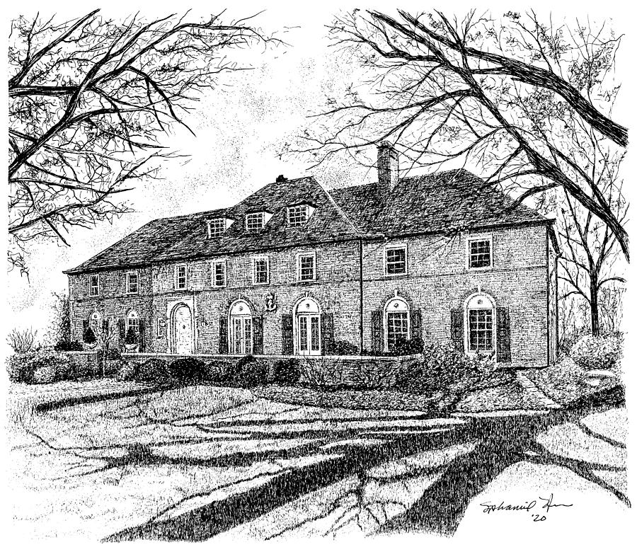 Delta Gamma Sorority, Butler University, Indianapolis, Indiana Drawing by Stephanie Huber
