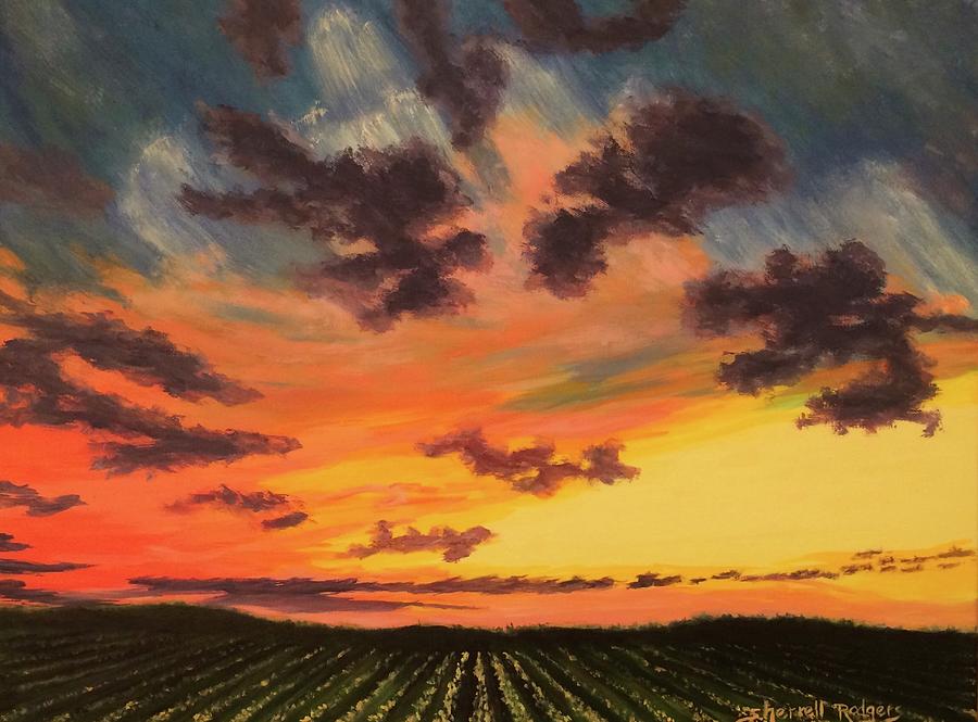 Delta Sunset Painting by Sherrell Rodgers