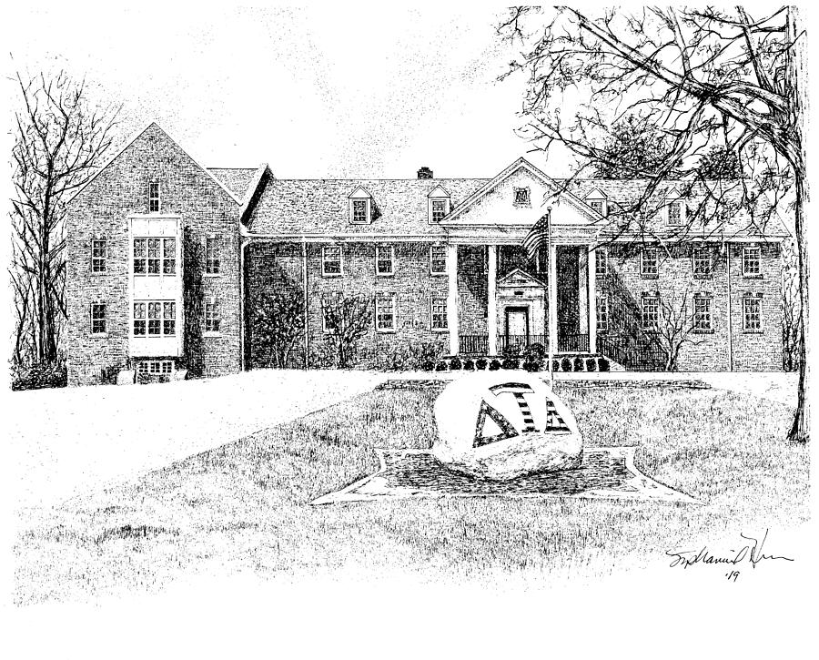 Indianapolis Drawing - Delta Tau Delta, Butler University, Indianapolis, Indiana by Stephanie Huber