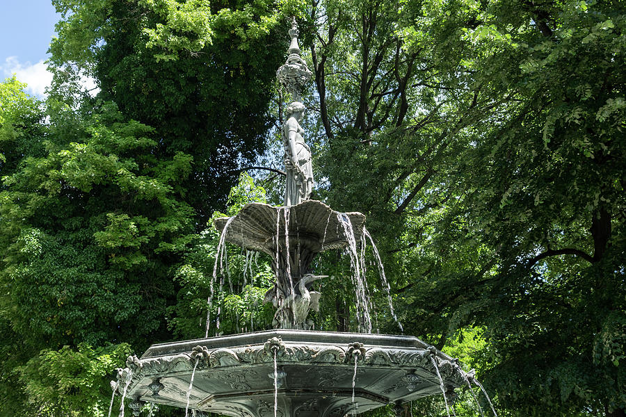 Demeter Fountain Plovdiv - Olympian Greek Goddess in Brilliant Sunshine Photograph by Georgia Mizuleva