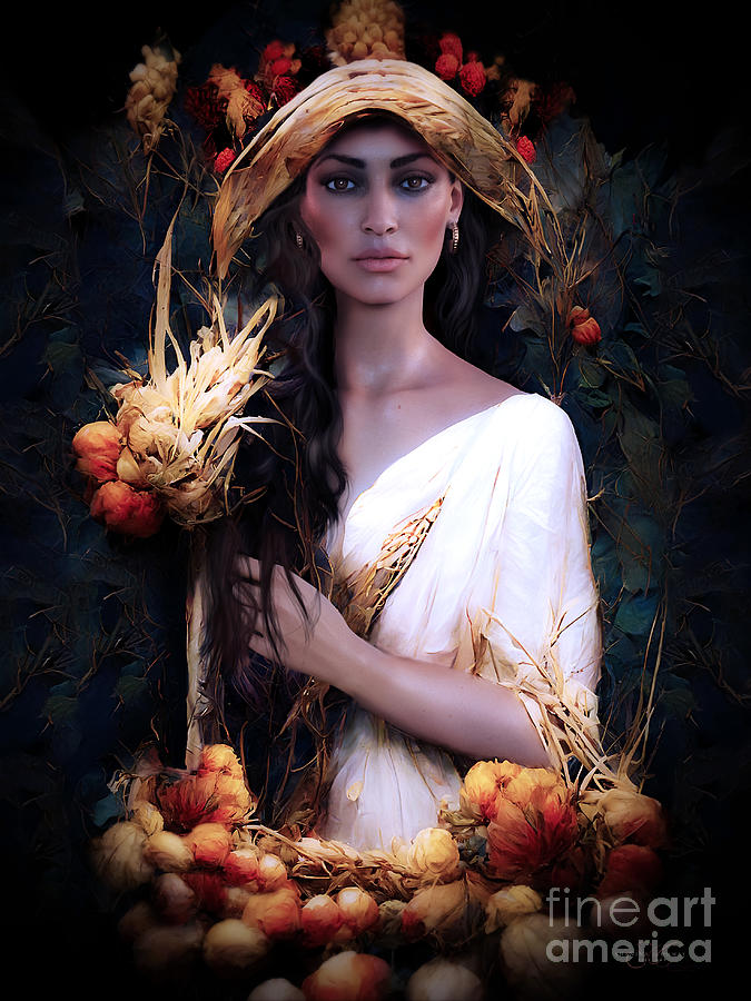 Thanksgiving Digital Art - Demeter Goddess by Shanina Conway