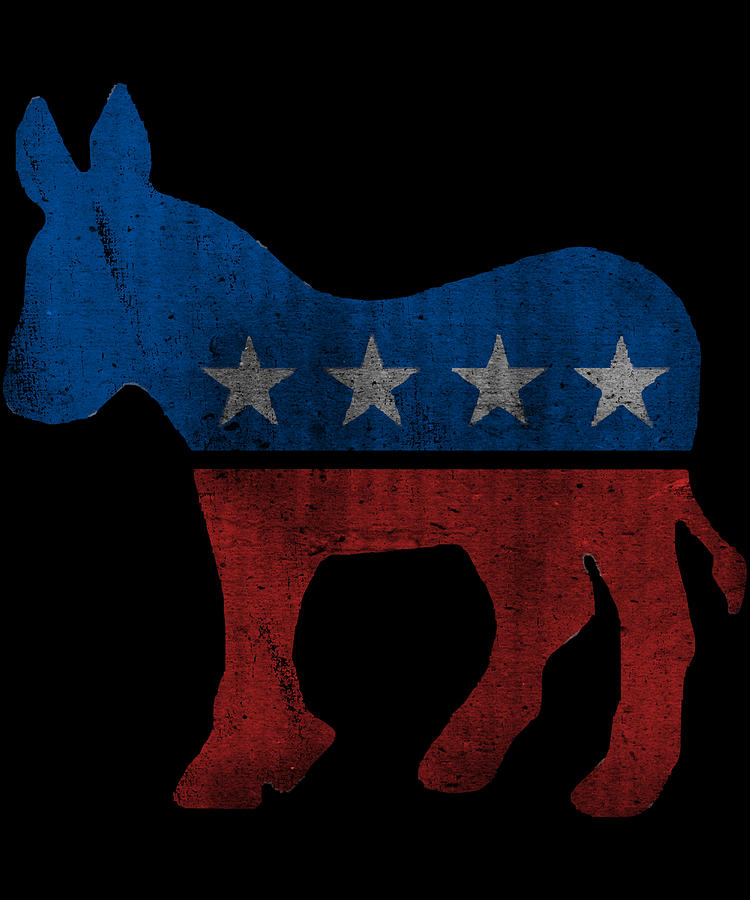 Democrat Donkey Retro Digital Art by Flippin Sweet Gear