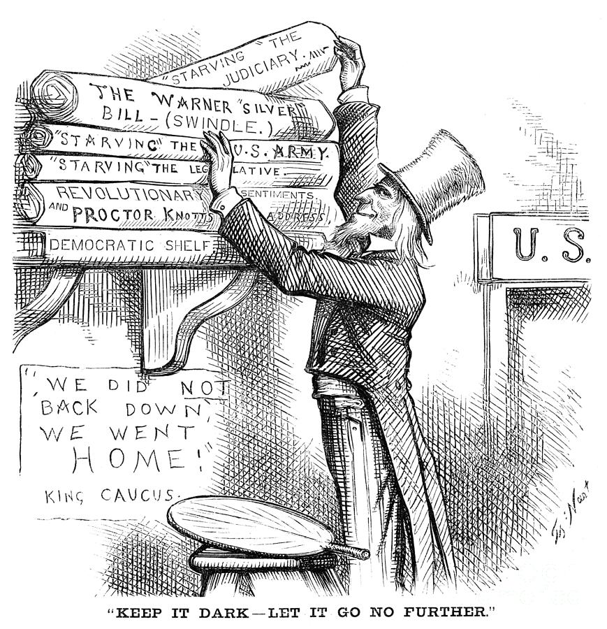 Democratic Party Cartoon, 1879 Drawing by Thomas Nast
