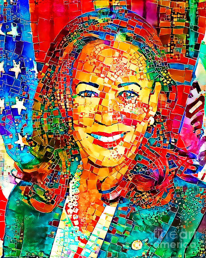 Democratic Vice Presidential Nominee Kamala Harris in Contemporary Mosaic 20201015v2 Photograph by Wingsdomain Art and Photography