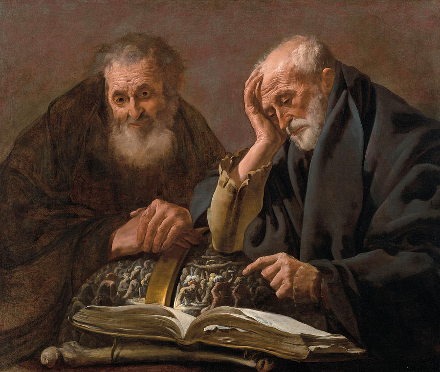 Democritus and Heraclitus  Painting by Hendrick ter Brugghen