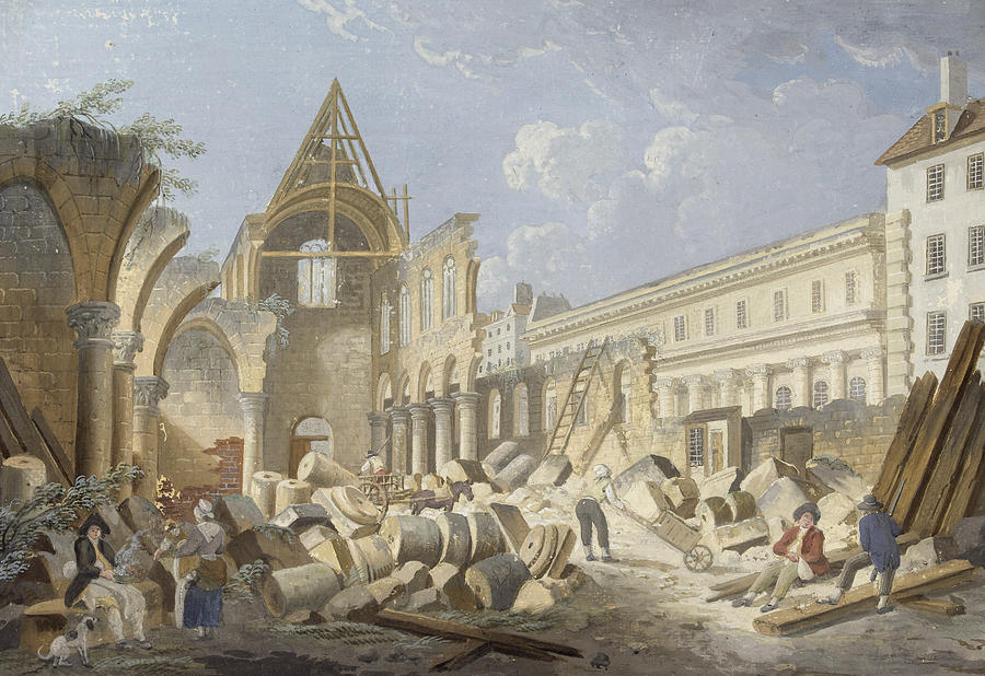 Demolition of the Cordeliers Convent Drawing by Pierre-Antoine Demachy