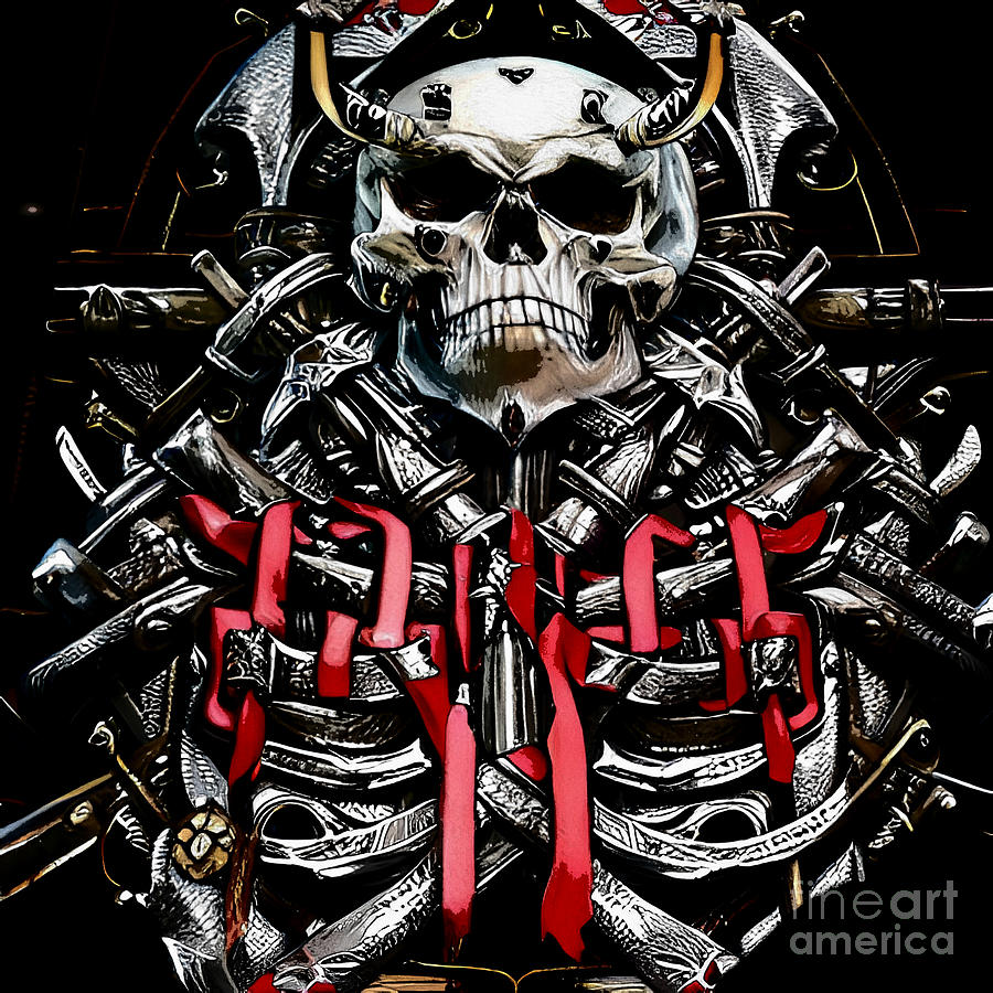 Demon skull Mixed Media by Mark Bradley