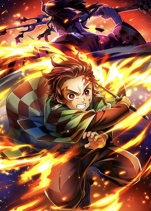 Demon Slayer Kimetsu no Yaiba Tanjiro Attack Painting by Luke Kelly ...